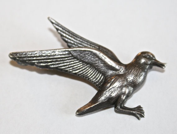 Etsy pewter bird brooch